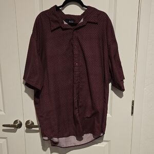 Men's Maroon Casual Button-Down Shirt